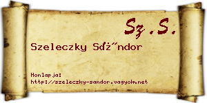 Szeleczky Sándor névjegykártya