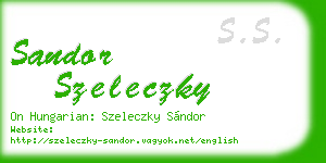 sandor szeleczky business card