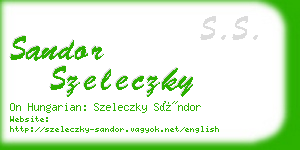 sandor szeleczky business card
